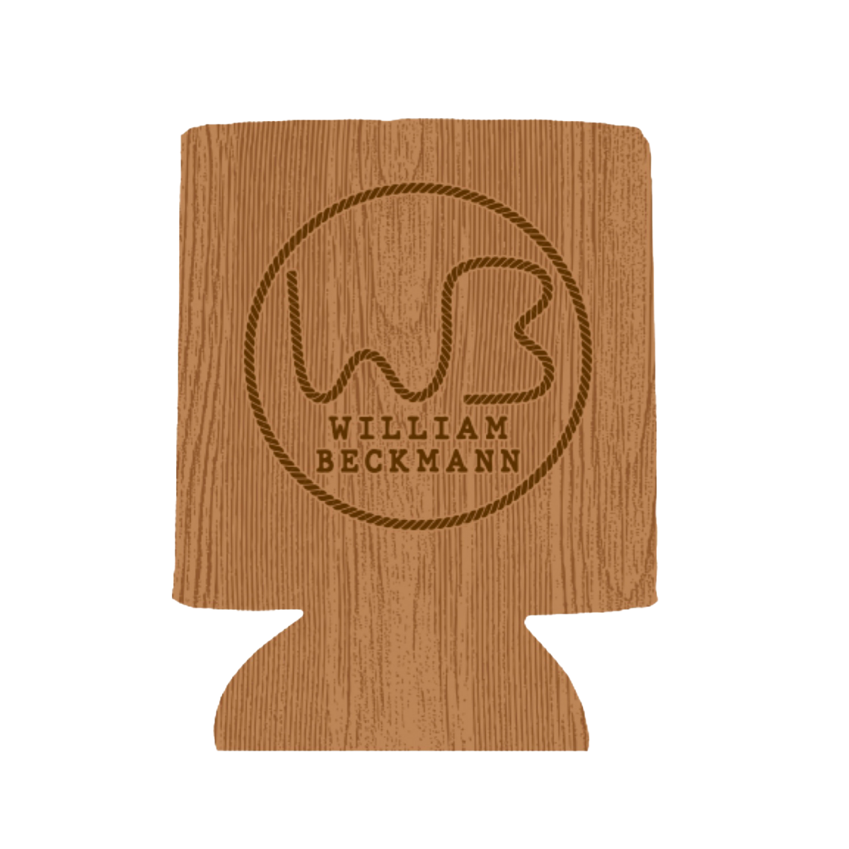 Brown Woodgrain WB Rope Koozie