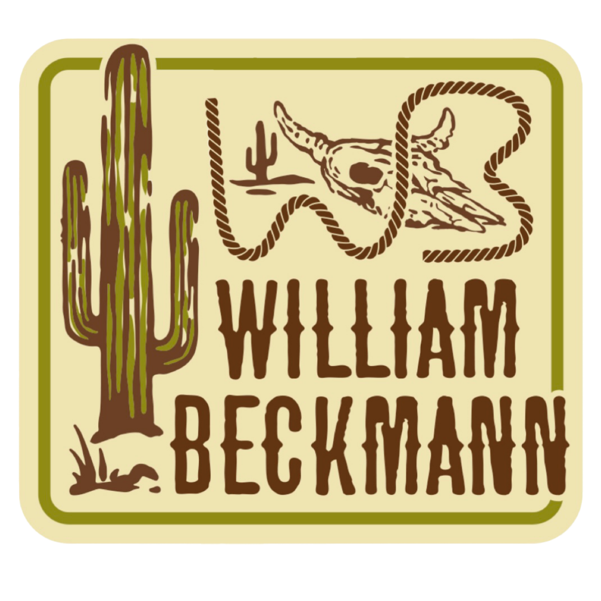 William Beckmann Cactus/Skull Sticker